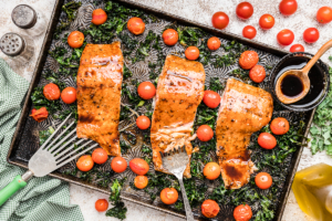Sheet Pan Teriyaki Salmon and Kale – 5-3