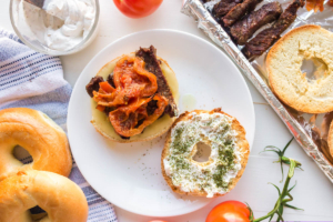 Steak and Tomato Bagel Melts-5-1